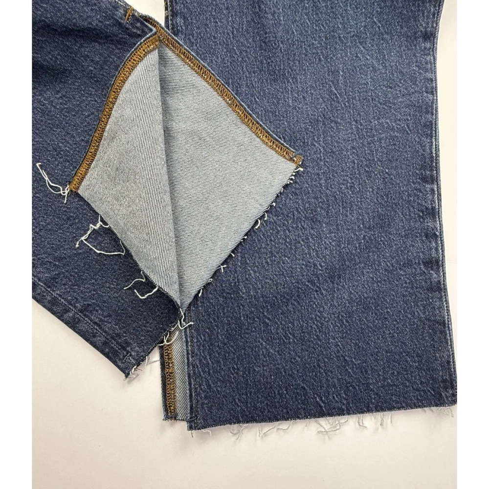 Good American Good Boy Split Hem High Waisted Straight Leg Jeans 15 Plus 32x32